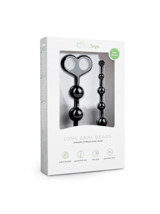Long Anal Beads Black