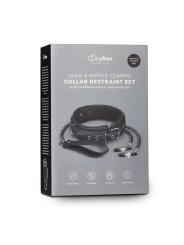 Easytoys Fetish - Leather Collar With Nipple Chains