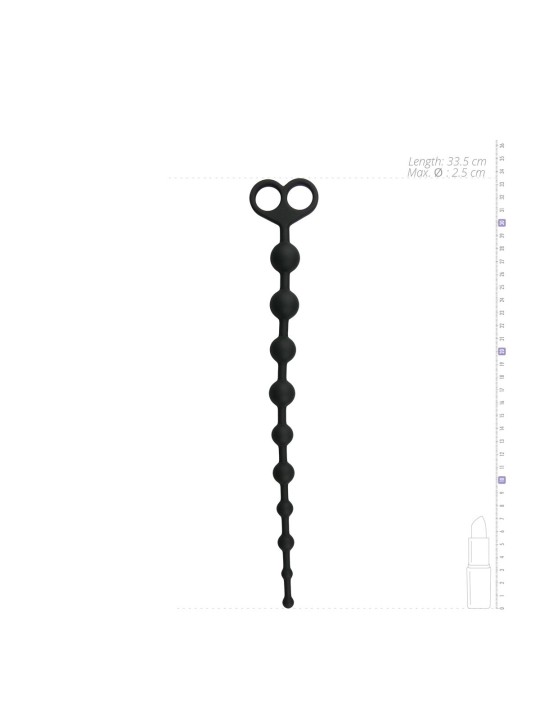 Long Anal Beads Black