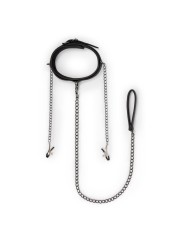 Easytoys Fetish - Leather Collar With Nipple Chains