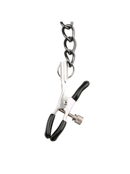 Easytoys Fetish - Leather Collar With Nipple Chains