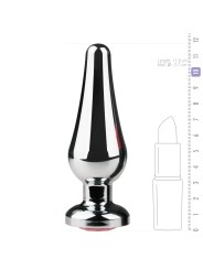 Zilverkleurige metalen buttplug met roze diamant