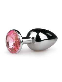Metal Butt Plug Silver/Pink - S