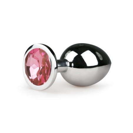 Metal Butt Plug Silver/Pink - M