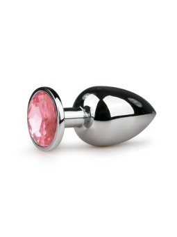 Metalen buttplug Zilver/Roze - L