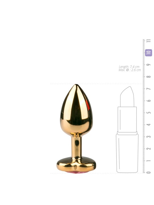 Metalen buttplug met roze hartje