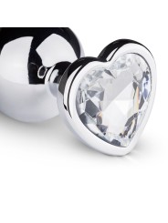Metalen buttplug met hartje - zilverkleurig