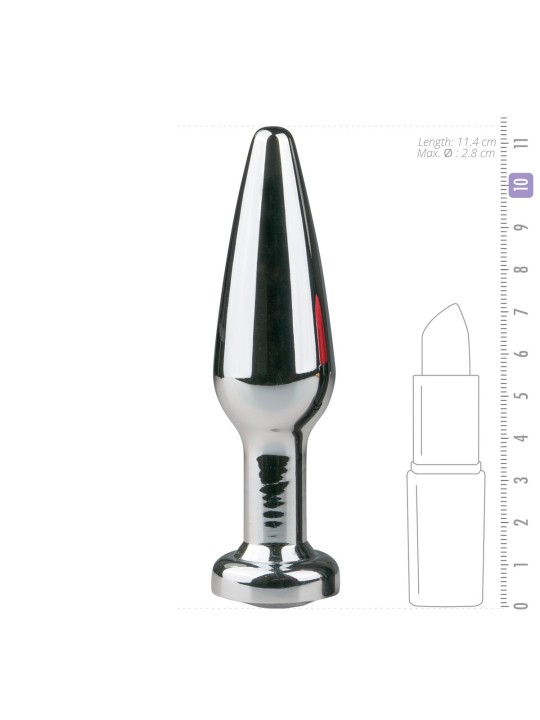 Metalen Buttplug met Diamant Zilver - L