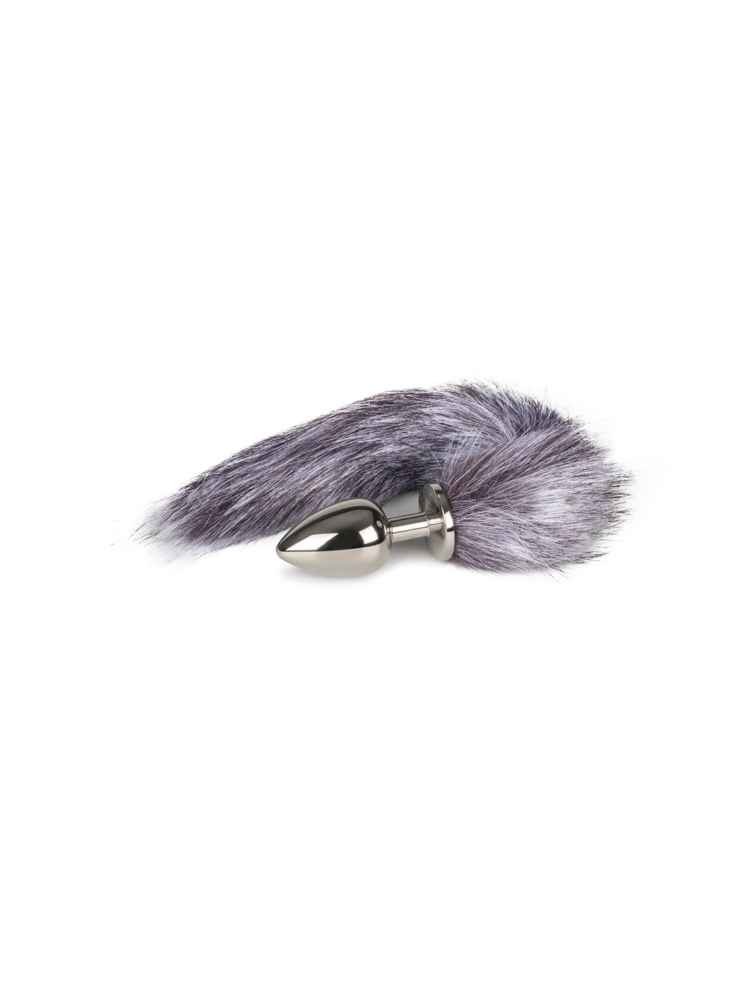 Easytoys Fetish - Vossenstaart plug L - Zilver/Grijs