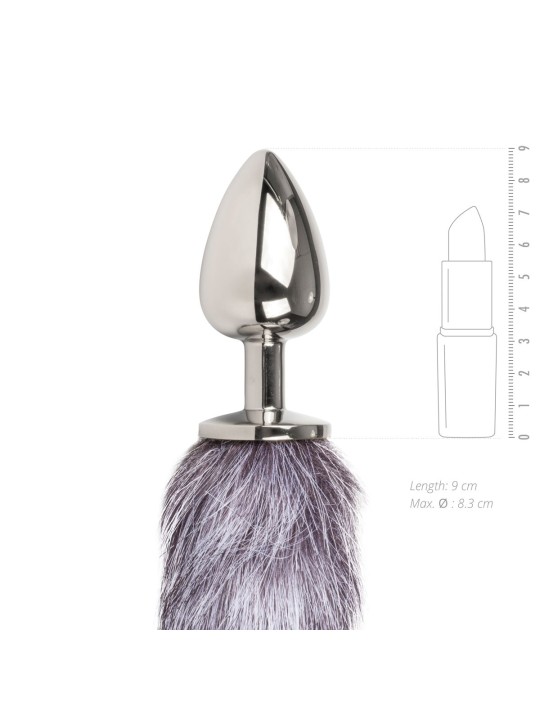 Easytoys Fetish - Vossenstaart plug L - Zilver/Grijs