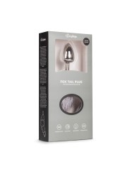 Easytoys Fetish - Vossenstaart plug L - Zilver/Grijs