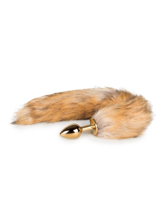 Easytoys Fetish - Buttplug Goud – Beige Vossenstaart