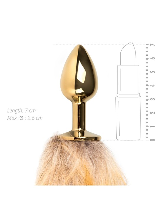 Easytoys Fetish - Buttplug Goud – Beige Vossenstaart