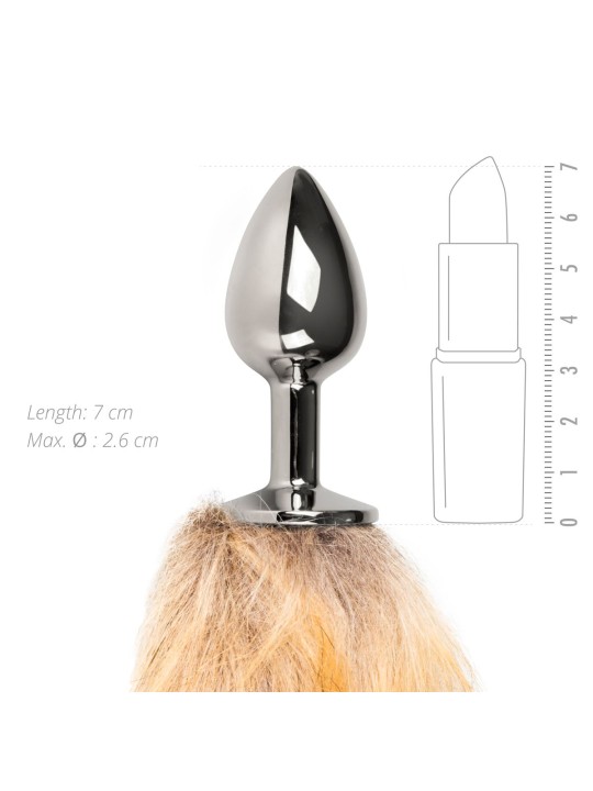 Easytoys Fetish - Buttplug Zilver – Beige Vossenstaart