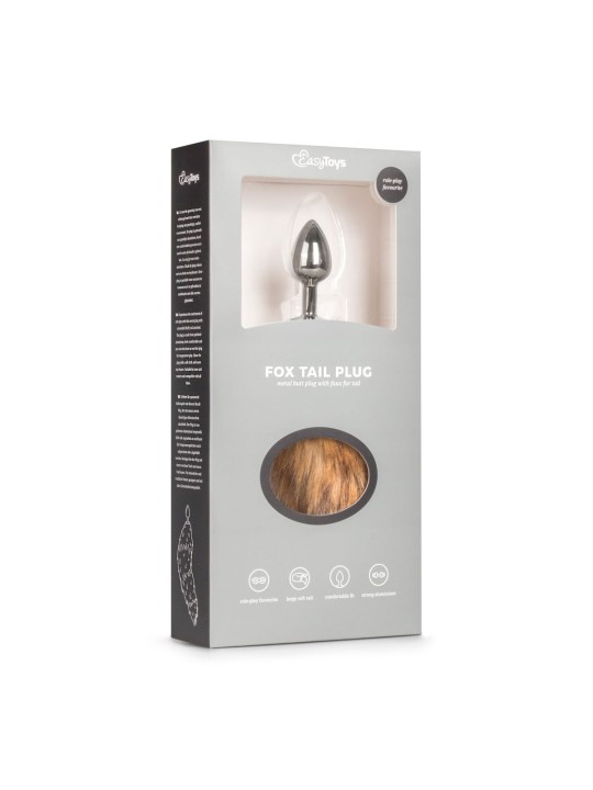 Easytoys Fetish - Buttplug Zilver – Beige Vossenstaart