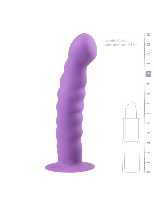 Purple Silicone Suction Cup Dildo - 14 cm
