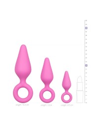 Pink Buttplugs With Pull Ring - Set