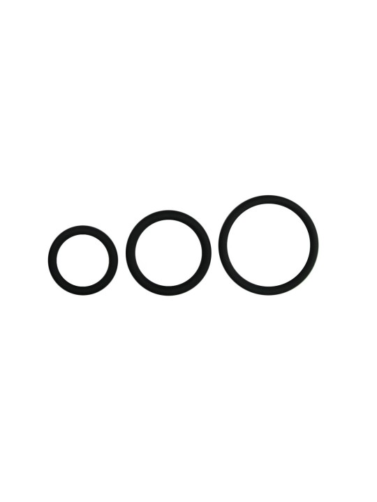 Cockring set - drie maten - zwart