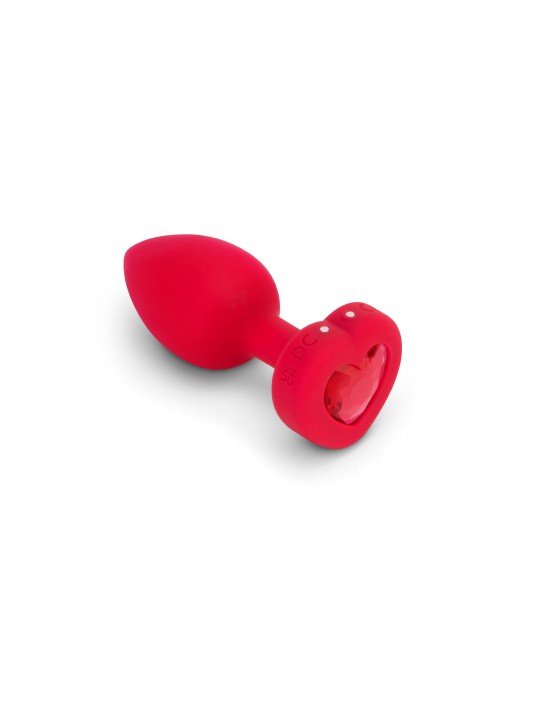 B-Vibe - Vibrerende Hartvormige Butt Plug M/L Rood