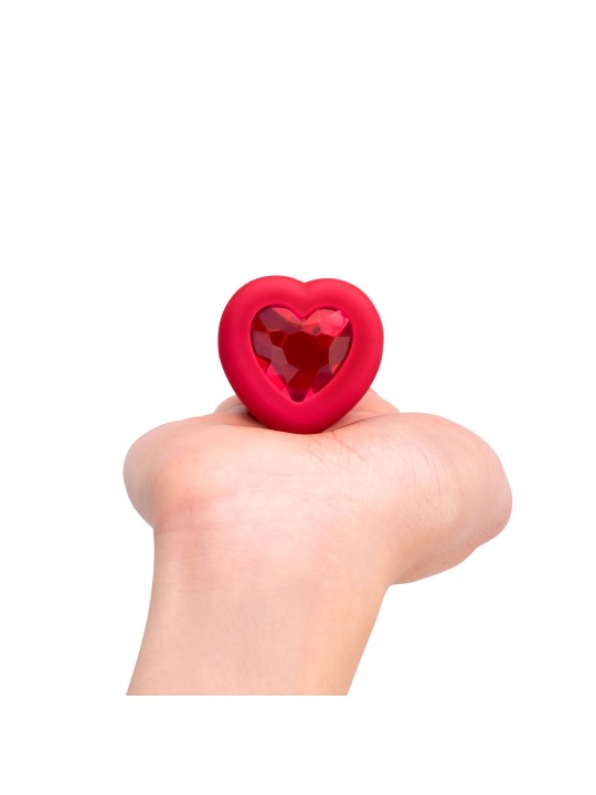 B-Vibe - Vibrerende Hartvormige Butt Plug M/L Rood