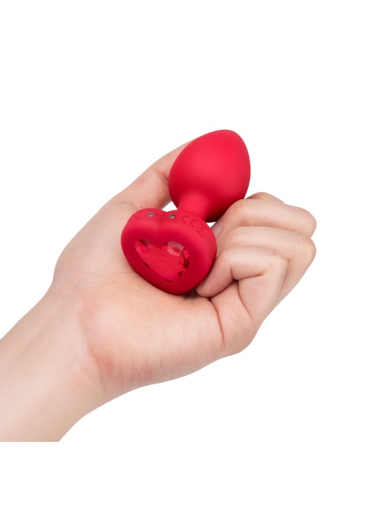 B-Vibe - Vibrerende Hartvormige Butt Plug M/L Rood