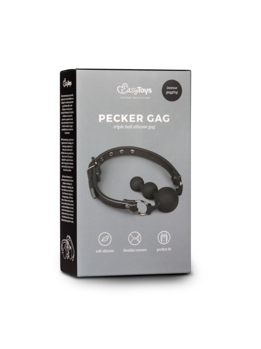 Easytoys Fetish - Balknevel met siliconen kralen - Zwart