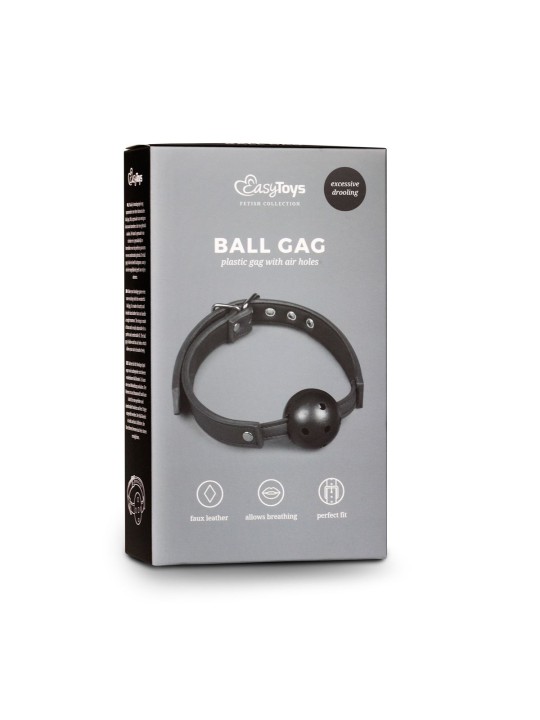 Easytoys Fetish - Ball gag met PVC bal - Zwart