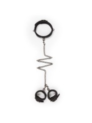 Easytoys Fetish - Kunstleren Halsband Met Handboeien - Zwart