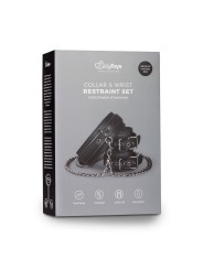 Easytoys Fetish - Kunstleren Halsband Met Handboeien - Zwart
