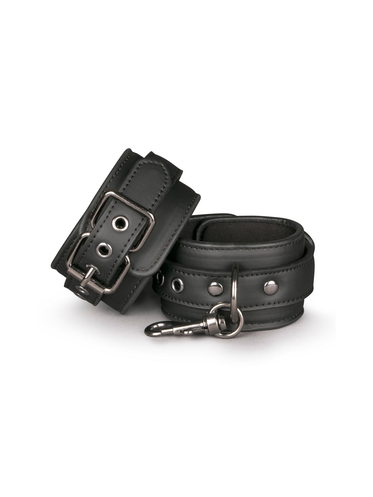 Easytoys Fetish - Faux Leather Handcuffs - Black