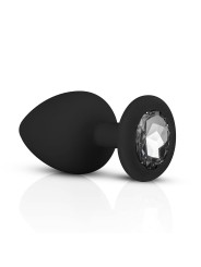 Silicone Buttplug Set with Diamond - Black