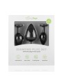 Silicone Buttplug Set with Diamond - Black
