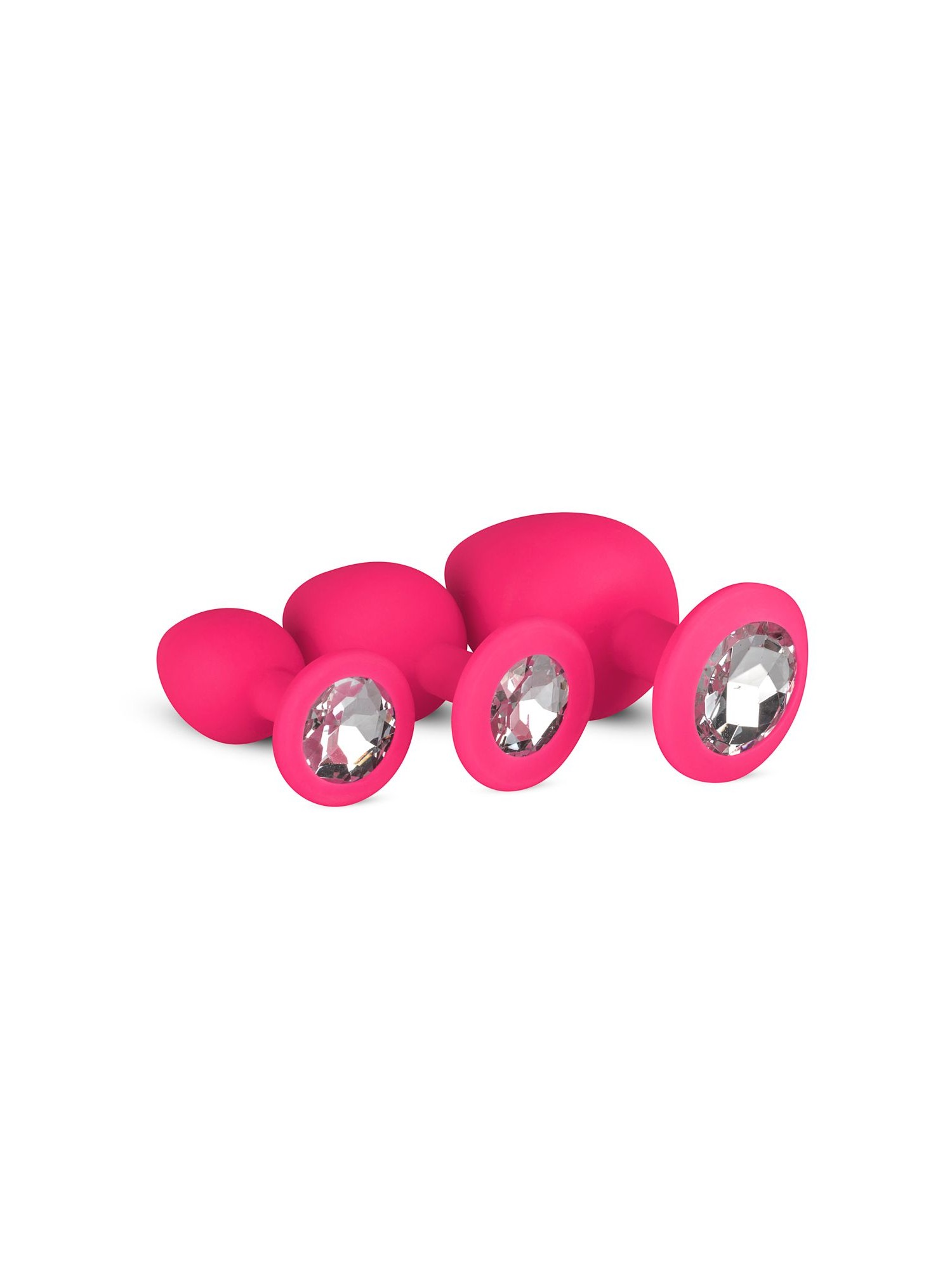 Silicone Butt Plug with Diamond - Pink