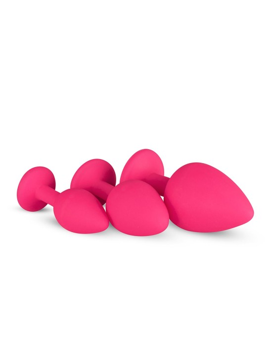 Silicone Butt Plug with Diamond - Pink