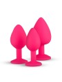 Silicone Butt Plug with Diamond - Pink