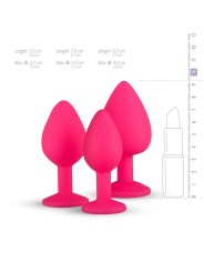 Silicone Butt Plug with Diamond - Pink