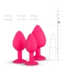 Silicone Butt Plug with Diamond - Pink
