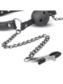 Easytoys Fetish - Open Ball Gag With Nipple Clamps