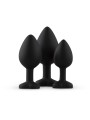 Silicone Buttplug Set with Diamond - Heart