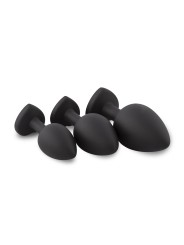 Silicone Buttplug Set with Diamond - Heart