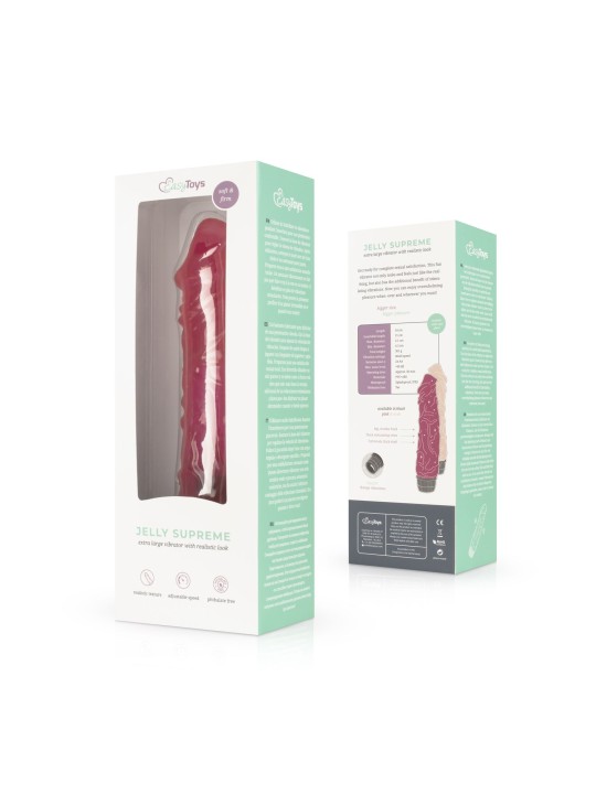 Jelly Supreme - Realistic Vibrator Pink/Glitter - 24 cm