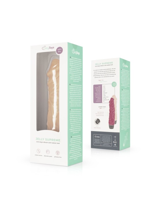 Jelly Supreme - Realistic Vibrator Beige - 24 cm