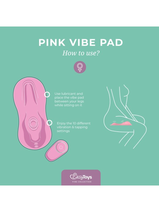EasyToys – Vibe Pad Tapping & Vibrating Pad with Remote – Pink