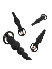 Anal Plug Set With Bullet Vibrator - Black