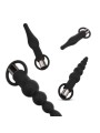 Anal Plug Set With Bullet Vibrator - Black
