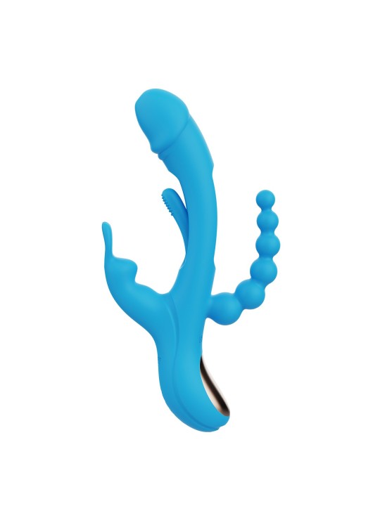 HoneyPlayBox - Trilux Kinky Finger Rabbit Vibrator - Blue