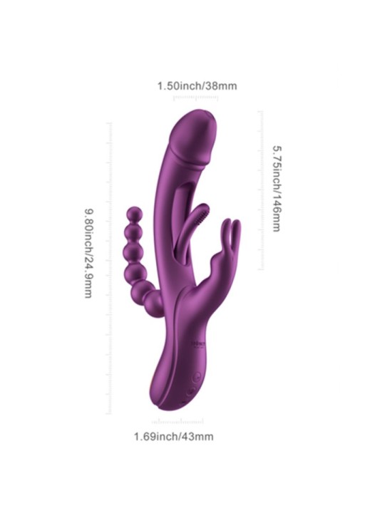 HoneyPlayBox - Trilux Kinky Finger Rabbit Vibrator - Purple