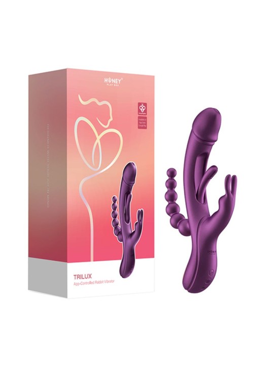HoneyPlayBox - Trilux Kinky Finger Rabbit Vibrator - Purple