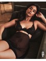 Obsessive - Nutris Babydoll & String - Zwart