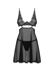 Obsessive - Nutris Babydoll & String - Zwart